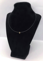 Invisible necklace with gold letter charm