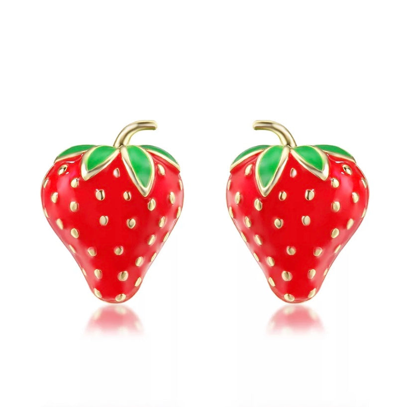 New Summer Jewelry Creative Funny Life like Fruits Earrings Ear Studs for Women/Girl's